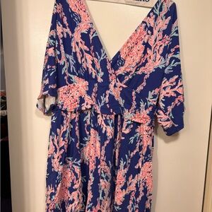 Lilly Pulitzer Pink Label Top with Navy and Coral Trim